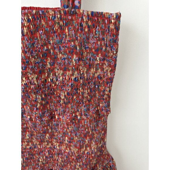 NWT Anthropologie Atsu Tie-Shoulder Smocked Mini Dress L Floral Red $198 Sundres - Picture 8 of 11